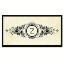 Load image into Gallery viewer, Alphabet Letter Z White Canvas Print, Black Custom Frame
