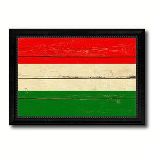 Hungary Country Flag Vintage Canvas Print with Black Picture Frame Home Decor Gifts Wall Art Decoration Artwork