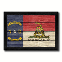Load image into Gallery viewer, Gadsden Don&#39;t Tread On Me North Carolina State Military Flag Texture Canvas Print with Black Picture Frame Gift Ideas Home Decor Wall Art
