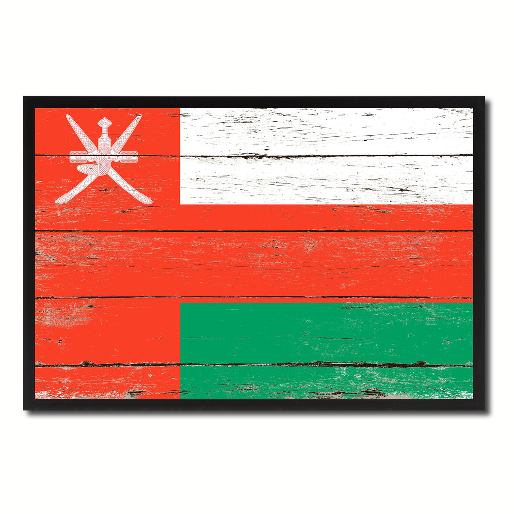 Oman Country National Flag Vintage Canvas Print with Picture Frame Home Decor Wall Art Collection Gift Ideas