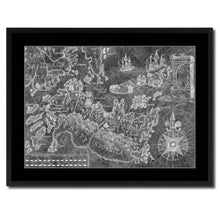 Load image into Gallery viewer, Land Vintage Monochrome Map Canvas Print, Gifts Picture Frames Home Decor Wall Art
