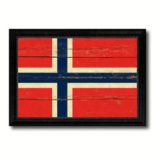 Load image into Gallery viewer, Norway Country Flag Vintage Canvas Print with Black Picture Frame Home Decor Gifts Wall Art Decoration Artwork
