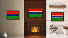 Load image into Gallery viewer, Gambia Country Flag Vintage Canvas Print with Brown Picture Frame Home Decor Gifts Wall Art Decoration Artwork
