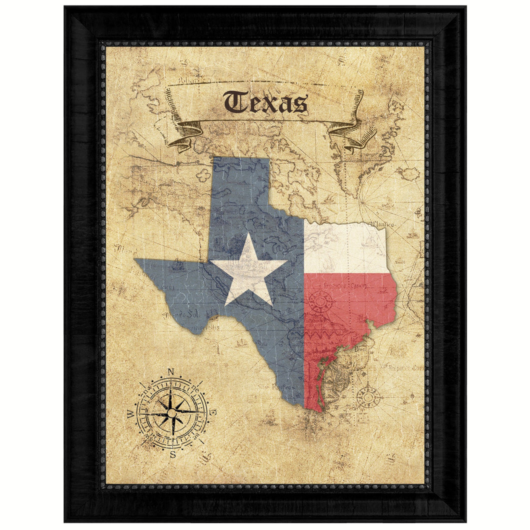 Texas State Vintage Map Gifts Home Decor Wall Art Office Decoration