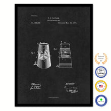 Load image into Gallery viewer, 1887 Tea or Coffee Pot Vintage Patent Artwork Black Framed Canvas Home Office Decor Great for Coffee Lover Cafe Tea Shop
