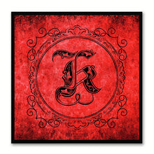 Load image into Gallery viewer, Alphabet K Red Canvas Print Black Frame Kids Bedroom Wall Décor Home Art
