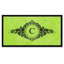 Load image into Gallery viewer, Alphabet Letter C Green Canvas Print, Black Custom Frame
