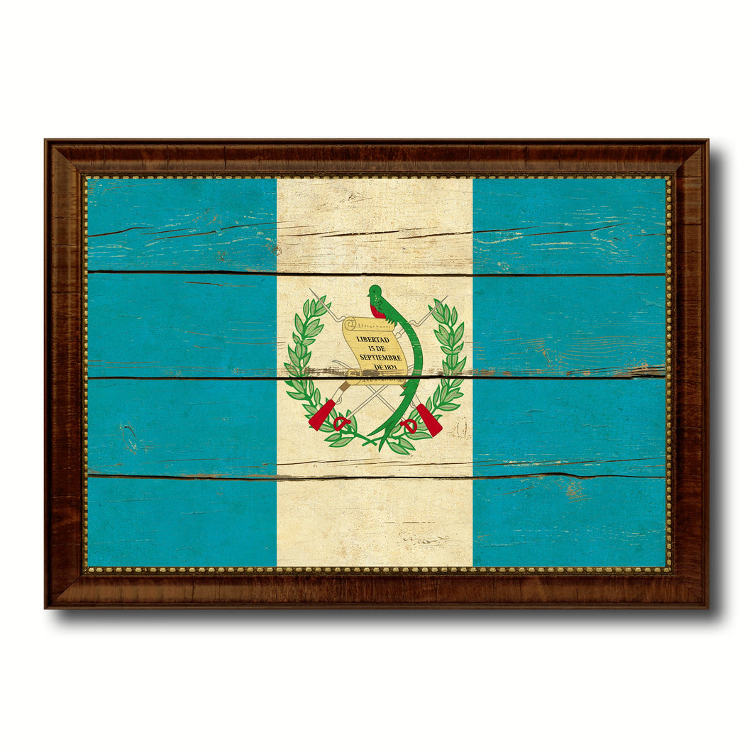 Guatemala Country Flag Vintage Canvas Print with Brown Picture Frame Home Decor Gifts Wall Art Decoration Artwork