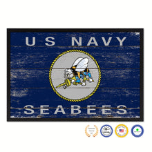 Load image into Gallery viewer, Custom for Clenox - Seabees Military Flag Canvas Print Black Frame
