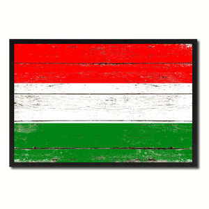 Hungary Country National Flag Vintage Canvas Print with Picture Frame Home Decor Wall Art Collection Gift Ideas