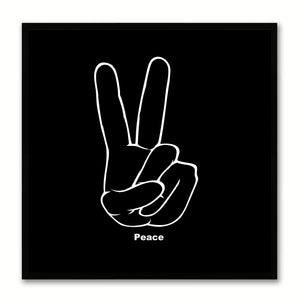 Peace Hand Social Media Icon Canvas Print Picture Frame Wall Art Home Decor