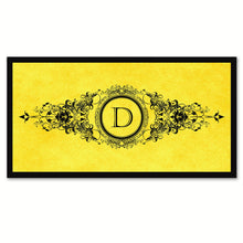 Load image into Gallery viewer, Alphabet Letter D Yellow Canvas Print Black Frame Kids Bedroom Wall Décor Home Art
