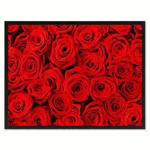 Red Roses Flower Framed Canvas Print Home Décor Wall Art