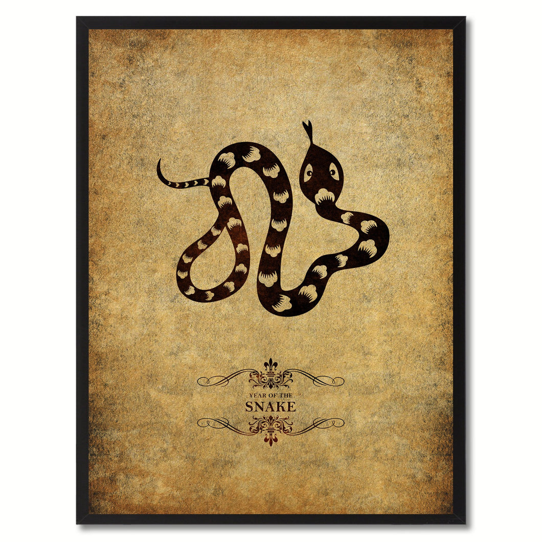 Zodiac Snake Horoscope Canvas Print, Black Picture Frame Home Decor Wall Art Gift