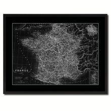 Load image into Gallery viewer, France Paris Vintage Monochrome Map Canvas Print, Gifts Picture Frames Home Decor Wall Art
