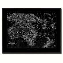 Load image into Gallery viewer, New Zealand Oceania Australia Vintage Monochrome Map Canvas Print, Gifts Picture Frames Home Decor Wall Art
