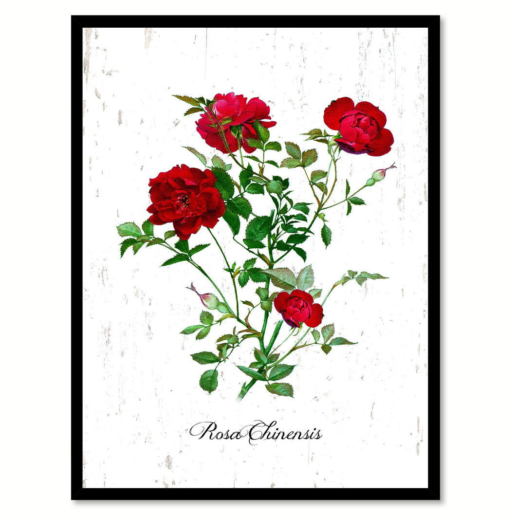 Red Rose Flower Canvas Print with Picture Frame Floral Home Decor Wall Art Living Room Decoration Gifts