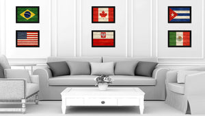 Poland Country Flag Texture Canvas Print with Black Picture Frame Home Decor Wall Art Decoration Collection Gift Ideas