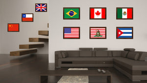 Revolution Split Up New Sprint Military Flag Canvas Print with Brown Picture Frame Home Decor Wall Art Gift Ideas