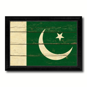 Pakistan Country Flag Vintage Canvas Print with Black Picture Frame Home Decor Gifts Wall Art Decoration Artwork
