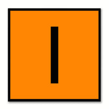 Load image into Gallery viewer, Alphabet I Orange Canvas Print Black Frame Kids Bedroom Wall Décor Home Art
