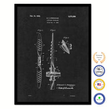 Load image into Gallery viewer, 1942 Airplane Propeller Vintage Patent Artwork Black Framed Canvas Home Office Decor Great for Pilot Gift
