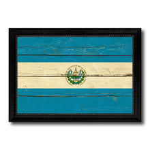 Load image into Gallery viewer, El Salvador Country Flag Vintage Canvas Print with Black Picture Frame Home Decor Gifts Wall Art Decoration Artwork
