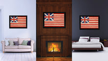 Load image into Gallery viewer, Grand Union Military Flag Texture Canvas Print with Black Picture Frame Gift Ideas Home Decor Wall Art
