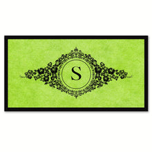 Load image into Gallery viewer, Alphabet Letter S Green Canvas Print, Black Custom Frame
