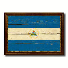 Load image into Gallery viewer, Nicaragua Country Flag Vintage Canvas Print with Brown Picture Frame Home Decor Gifts Wall Art Decoration Artwork
