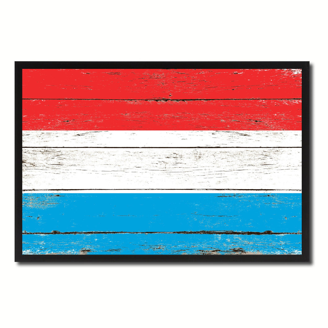 Luxembourg Country National Flag Vintage Canvas Print with Picture Frame Home Decor Wall Art Collection Gift Ideas