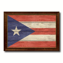 Load image into Gallery viewer, Puerto Rico Country Flag Texture Canvas Print with Brown Custom Picture Frame Home Decor Gift Ideas Wall Art Decoration
