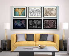 Load image into Gallery viewer, Africa Vintage Vivid Sepia Map Canvas Print, Picture Frames Home Decor Wall Art Decoration Gifts
