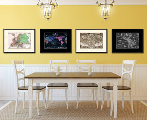 Europe Vintage Antique Map Wall Art Home Decor Gift Ideas Canvas Print Custom Picture Frame