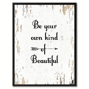 Be Your Own Kind Of Beautiful Saying Motivation Quote Canvas Print, Black Picture Frame Home Decor Wall Art Gifts