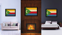 Load image into Gallery viewer, Comoros Country Flag Vintage Canvas Print with Black Picture Frame Home Decor Gifts Wall Art Decoration Artwork
