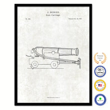 Load image into Gallery viewer, 1837 Gun Carriage Old Patent Art Print on Canvas Custom Framed Vintage Home Decor Wall Decoration Great for Gifts
