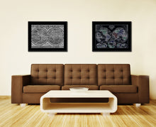 Load image into Gallery viewer, The World Vintage Monochrome Map Canvas Print, Gifts Picture Frames Home Decor Wall Art
