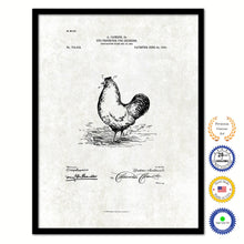 Load image into Gallery viewer, 1903 Farming Eye Protector for Chickens Vintage Patent Artwork Black Framed Canvas Print Home Office Decor Great for Farmer Milk Lover Cattle Rancher

