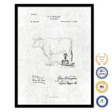 Load image into Gallery viewer, 1887 Farming Cow Milker Vintage Patent Artwork Black Framed Canvas Print Home Office Decor Great for Farmer Milk Lover Cattle Rancher
