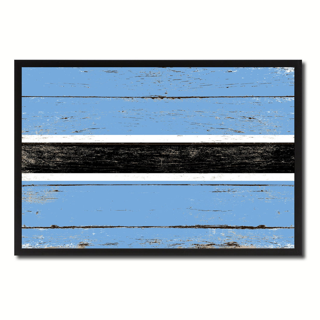 Botswana Country National Flag Vintage Canvas Print with Picture Frame Home Decor Wall Art Collection Gift Ideas