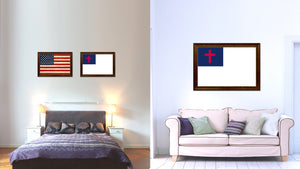 Kayso Christian Religious Flag Canvas Print with Brown Picture Frame Home Decor Wall Art Gift Ideas