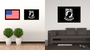 Pow Mia Military Flag Canvas Print Black Picture Frame Gifts Home Decor Wall Art