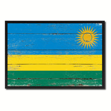 Load image into Gallery viewer, Rwanda Country National Flag Vintage Canvas Print with Picture Frame Home Decor Wall Art Collection Gift Ideas
