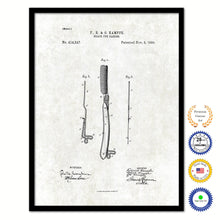 Load image into Gallery viewer, 1889 Barber Brace for Razors Vintage Patent Artwork Black Framed Canvas Print Home Office Decor Great for Barber Salon
