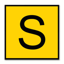 Load image into Gallery viewer, Alphabet S Yellow Canvas Print Black Frame Kids Bedroom Wall Décor Home Art
