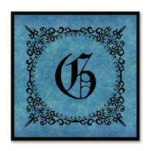 Load image into Gallery viewer, Alphabet G Blue Canvas Print Black Frame Kids Bedroom Wall Décor Home Art
