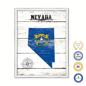 Nevada Flag Gifts Home Decor Wall Art Canvas Print with Custom Picture Frame