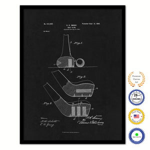 1899 Golf Club Old Patent Art Print on Canvas Custom Framed Vintage Home Decor Wall Decoration Great for Gifts