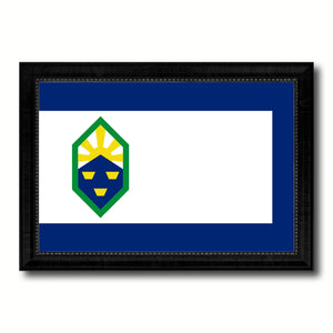 Colorado Springs City Colorado State Flag Canvas Print Black Picture Frame